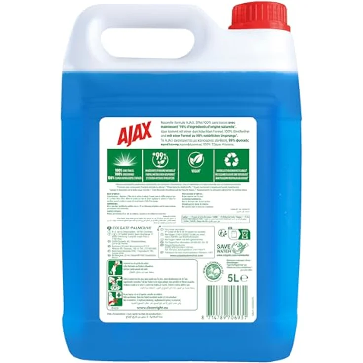 AJAX Ajax Glasreiniger 5L - Für Glas & beschichtete Oberflächen (1er Pack) Allzweckreiniger - Blitzsaubere Glasoberflächen in nur einem Schritt – Bild 2