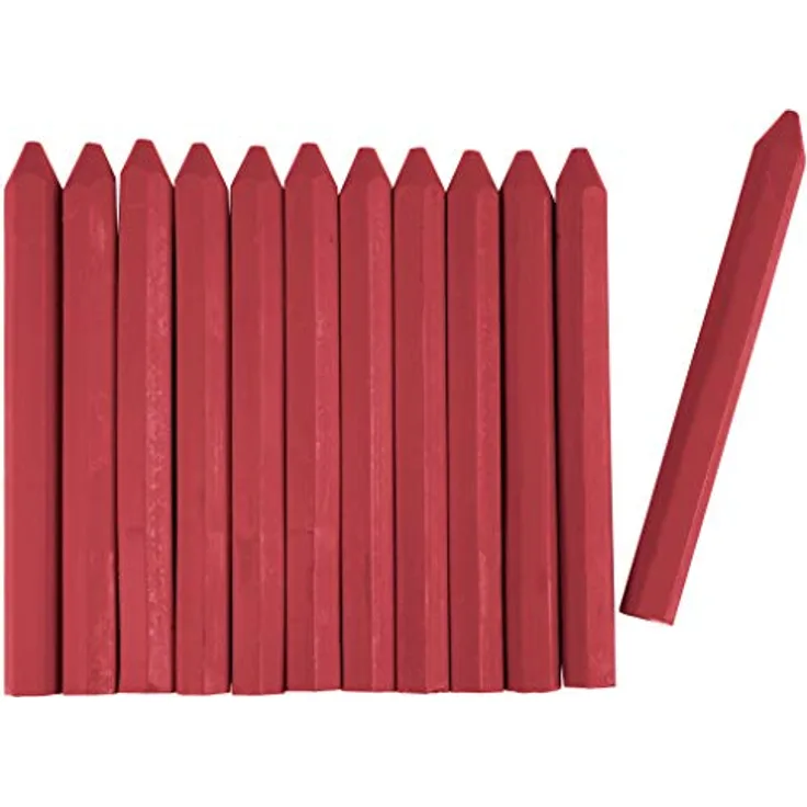Connex Signierkreide rot - Ø 13 x 120 mm - Praktisches Set mit 12 Stück - Für Holz, Beton, Eisen, Textilien & Co. - Wetterfest & lichtecht - Sechskantform / Markierkreide / Forstkreide / COXT780562