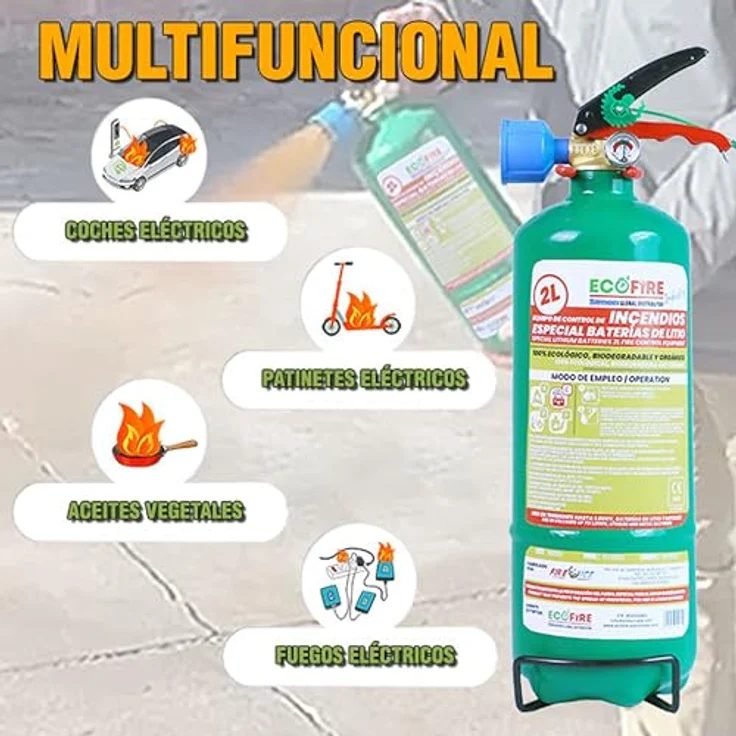 ECOFIRE Fighting ABFL Feuerlöscher, 6 Liter, umweltfreundlich, Lithiumbatterien ausschaltend, inklusive Montagehalterung, europäisches Zertifikat – Bild 5