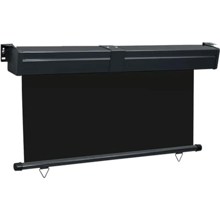 vidaXL Balkon-Seitenmarkise 145x250 cm Schwarz, UV-beständig, reißfest, Wand- und Deckenmontage – Bild 3