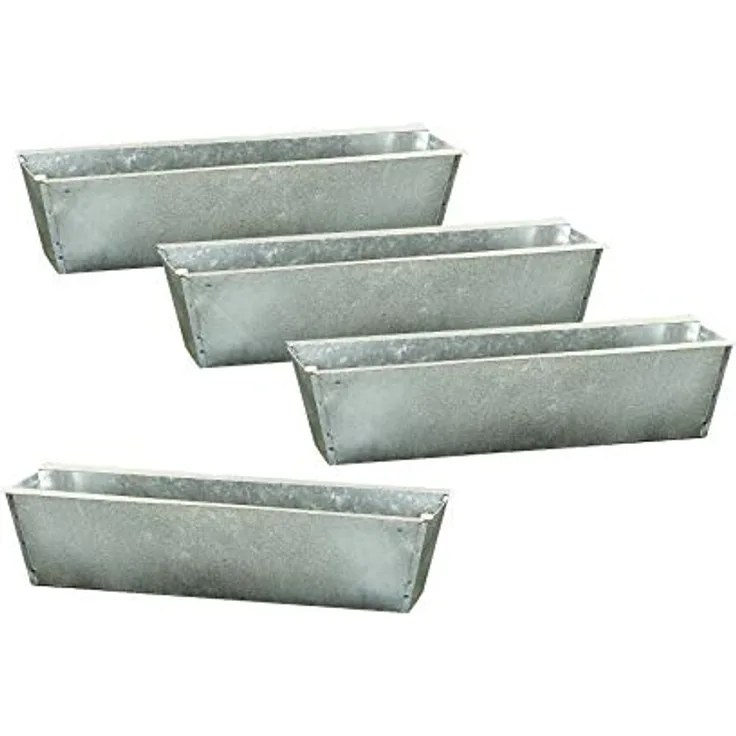Spetebo Zink Pflanzkasten Einsatz für Europalette - 4 Stück/Silber - Blumenkasten Balkonkasten Pflanzenkasten