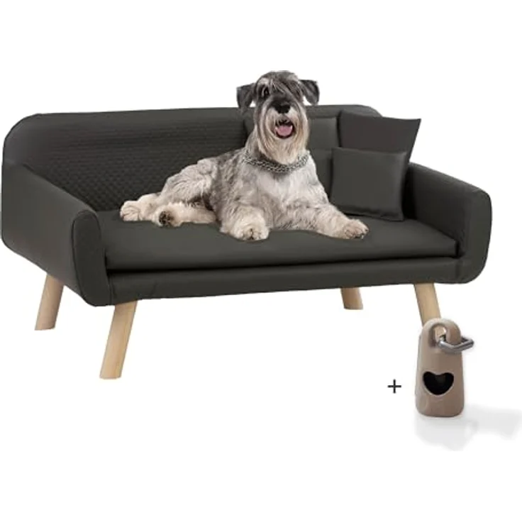 Rohrschneider® Hundesofa | Hundebett Leder| Hundecouch| Mini Sofa für Hunde| Hundebett XXL| Kuschelbett Hund – Bild 1