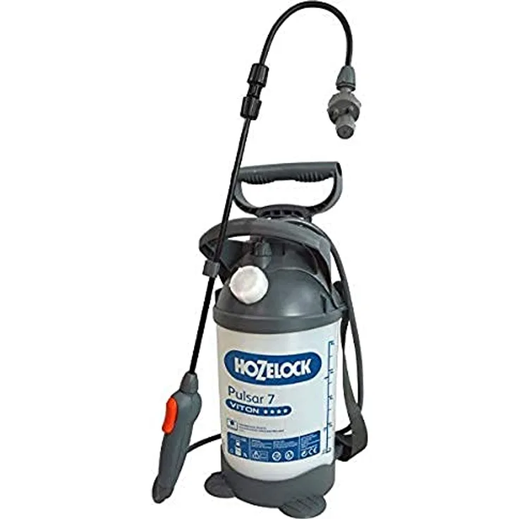 Hozelock Pulsar Viton 5311 0000, Drucksprüher 7 l mit Teflonbeschichtung, flexibler Sprühdüse und ergonomischem Griff