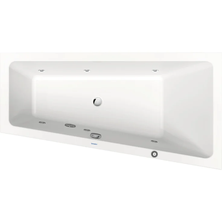 Duravit Trapez-Whirlwanne No 1, integrierte Badewanne mit 6 Wanddüsen, weiß, 1600x850mm