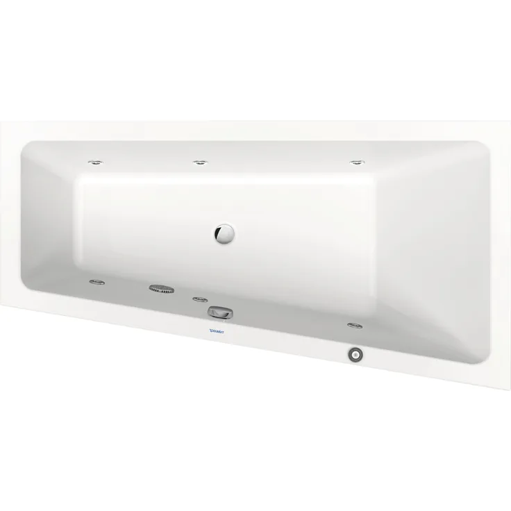 Duravit Trapez-Whirlwanne No 1, integrierte Badewanne mit 6 Wanddüsen, weiß, 1600x850mm