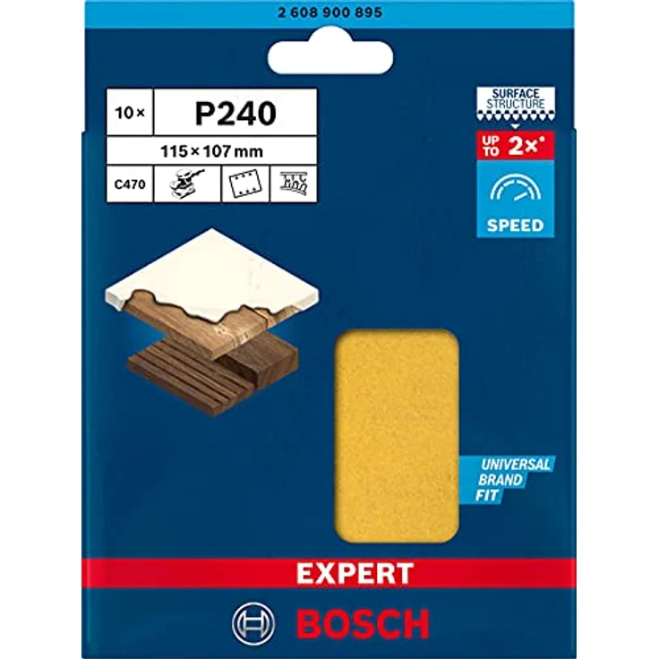 Expert C470 Schleifpapier mit 6 Löchern für Schwingschleifer, 115 x 107 mm, G 240, 10-tlg. - Preisvergleich – Bild 2