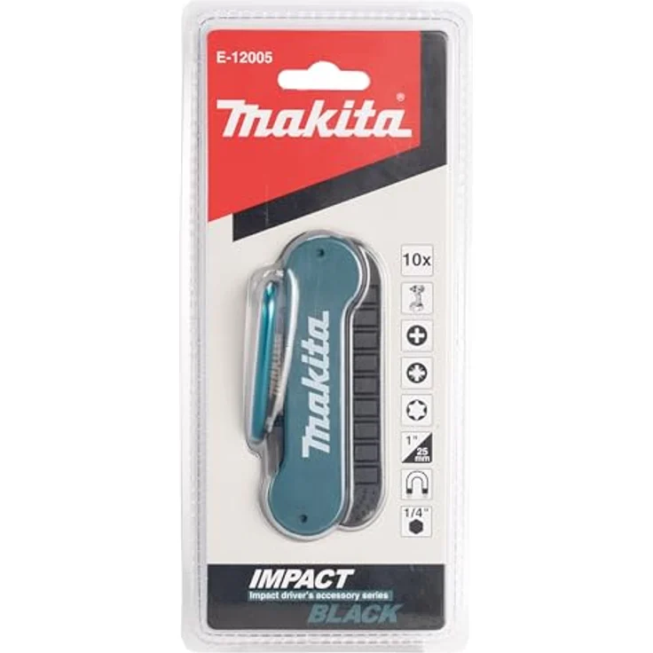 Makita Akku-Multifunktionswerkzeug 10 tlg. Impact Black Bitset, 10-teilig mit klappbarem Halter und Karabinerhaken – Bild 3