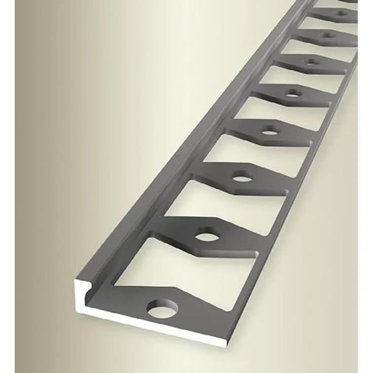 PROVISTON | Abschlussprofil | Breite: 21 mm | Höhe: 3 mm | Länge: 2500 mm | Aluminium eloxiert | Doppel-K-Profil | Edelstahl | Geschlossen Gestanzt - Preisvergleich – Bild 1