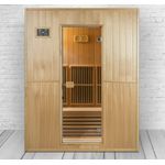DEKO VERTRIEB BAYERN Infrarotkabine Luxus Infrarotsauna+Infrarotkabine Kombi SET 160x120 Sauna +Saunaofen, LED Beleuchtung, Harvia Vega Saunaofen, Pacific Coast Hemlock Holz