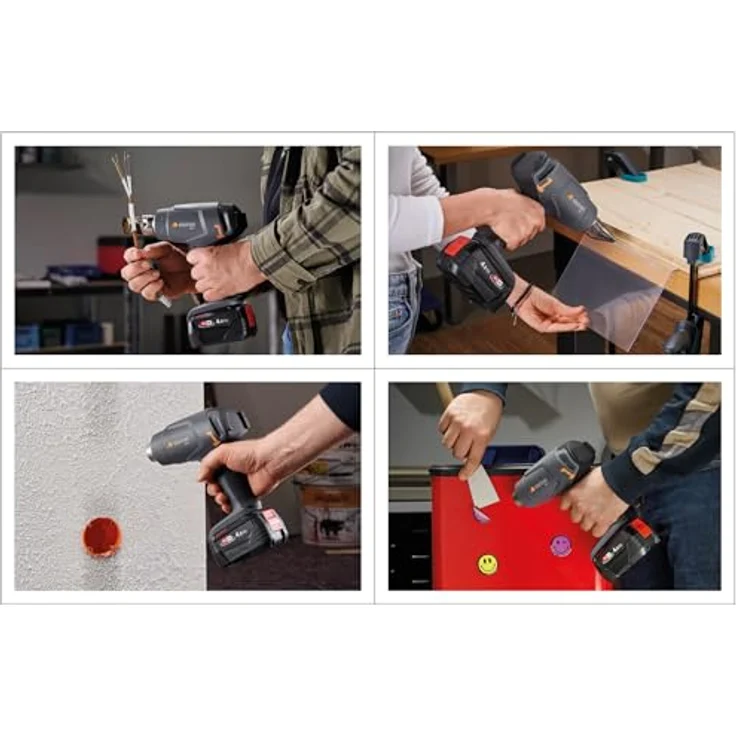 Steinel Akku Heißluftpistole MH 1 Set, kabellos mit 4.0 Ah 18V Bosch PFA Akku, 2 Temperaturstufen 300°C/450°C, kompakt für Löten und Schrumpfen – Bild 5