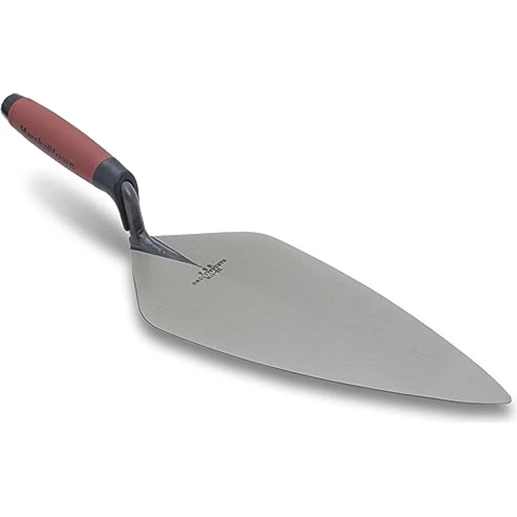 Marshalltown Maurerkelle, Putzkelle London Style mit ergonomischem Durasoft Griff, aus Carbonstahl, mit breiter Spitze und geradem Hals, Maße der Kelle: 305x130 mm – Bild 3
