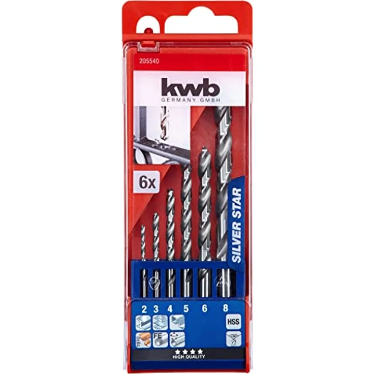 kwb Silver Star Metallbohrer-Satz, HSS-G – Bohrer-Set, 6-teilig für alle handelsüblichen Bohrmaschinen – Bild 6
