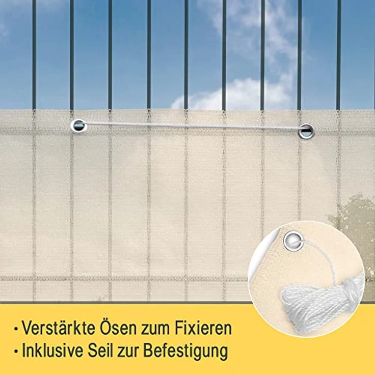 Sol Royal SolVision HDPE Balkonumspannung HB2 500x90cm Creme – Bild 6