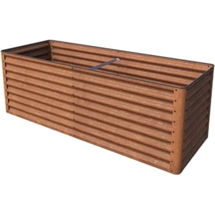 GFP Primeyard Luca Cortenstahl-Hochbeet 190x70x65 cm, stabiles Gartenbeet mit natürlicher Rostoptik, inkl. Wühlmausgitter und sicherem Kantenschutz – Bild 1