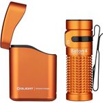 OLIGHT Baton 4 Kit, LED Taschenlampe aufladbar mit 1300 Lumen, 190 Tagen Laufzeit, 170m Leuchtweite, IPX8 wasserdicht, dimmbares Ladecase, orange