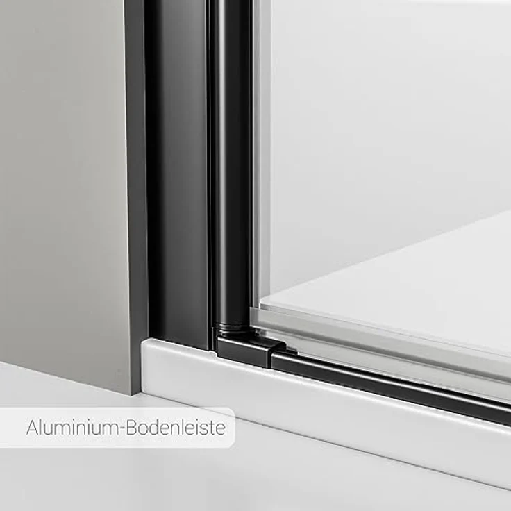 NEXTREND Nischendusche NT218 mit Doppelpendeltüren, 6 mm Nano Echtglas, Profilfarbe Schwarz matt, Breite 1000 mm – Bild 4