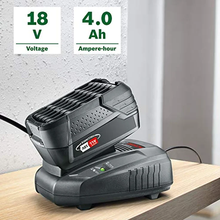 Bosch Akku und Ladegerät Starter Set 18V (18 Volt System, 4.0Ah Batterie, Ladegerät, im Karton) – Bild 5