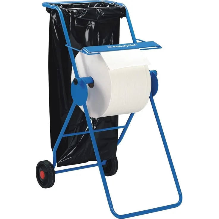 Kimberly-Clark Papierhandtuchspender Bodenständer 6155, mobiler Spender für Maxi-Rollen Wypall X und Wypall L, blau, Stahl, kompakte Größe mit großem Fassungsvermögen