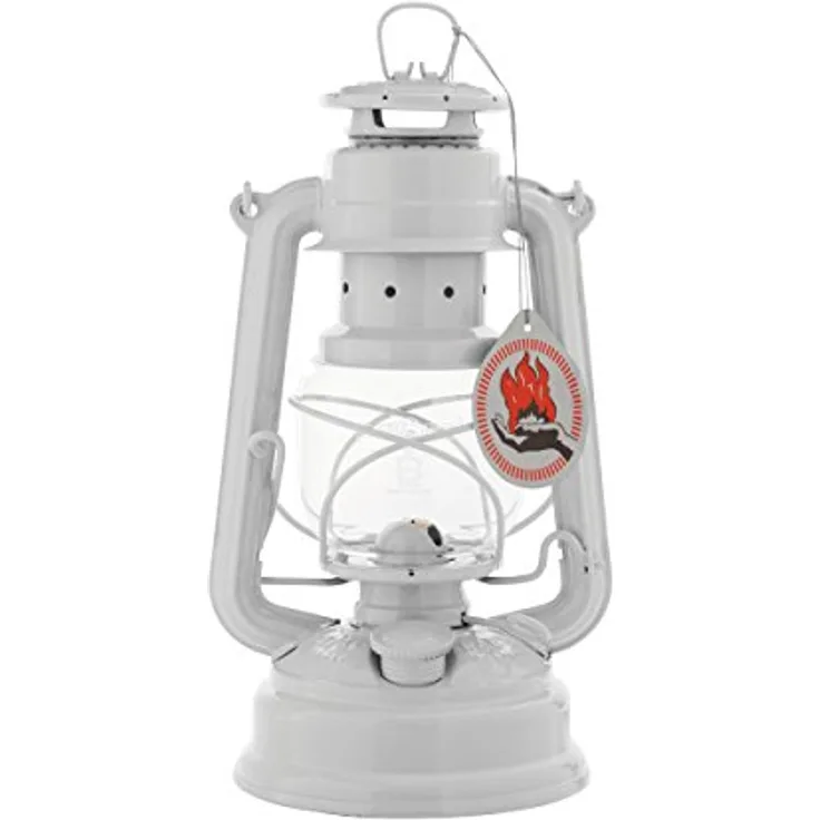 Feuerhand Sturmlaterne Baby Special 276 - Made in Germany seit 1893 - Petroleumlampe aus pulverbeschichtetem Stahl und bruchsicherem Glas - Weiß