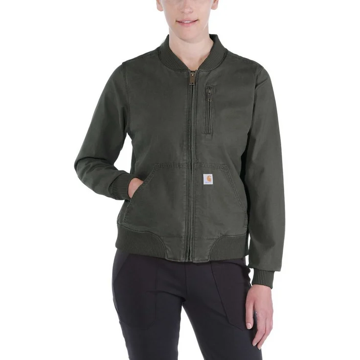 "Carhartt Bomberjacke CRAWFORD BOMBER JACKET (Sand, 1-St) - Damen-Bomberjacke aus Stretchleinen mit Rugged Flex®"
