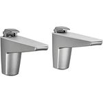 1 Paar Regalbodenträger MOON S Edelstahloptik Glasbodenträger Holzbodenträger Glasbodenhalter Glashalter Bodenträger Tablarträger Regalhalter von SOTECH