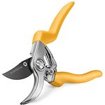 GRÜNTEK Gartenschere Blumenschere GERFALKE, 48 mm Klinge aus japanischem SK5 Stahl, ergonomische Griffform, präzises Schnittergebnis, Pflanzenschere Teflon beschichtet, Bypass Rebschere Rosenschere, grün