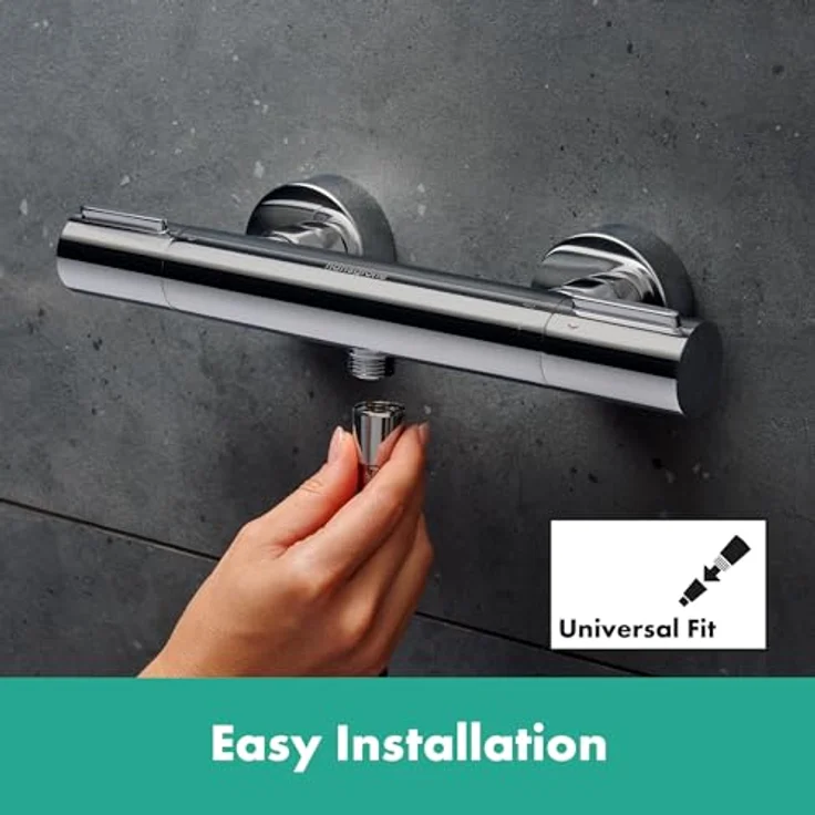 hansgrohe Ecostat Element - Duschthermostat Aufputz mit EcoStop+, SafetyStop bei 40° C, Mischbatterie für 1 Verbraucher, Chrom – Bild 5