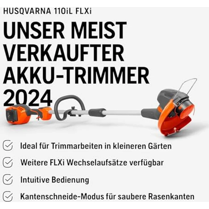 Husqvarna 110iL FLXi Solo, Akku-Rasentrimmer mit Kantenschneidemodus und automatischem Fadennachschub – Bild 4