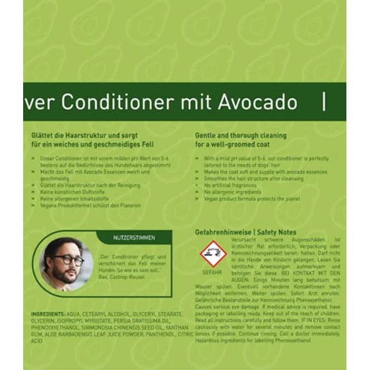 PetTec Tiershampoo Hundeconditioner Avocadoöl, 250 ml, vegan, allergenfrei, Made in Germany – Bild 8