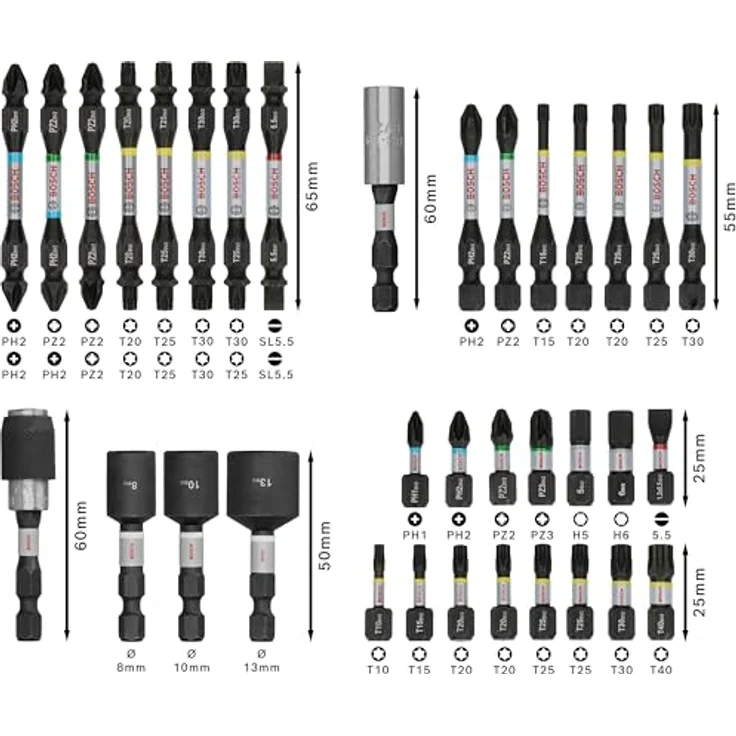 Bosch 35x PRO Impact Set, 35-tlg. Schrauberbit-Set, schlagfest, 200 x 107 mm – Bild 3
