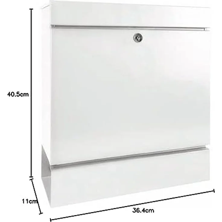 BURG-WÄCHTER Briefkasten Stahl mit Zeitungsbox, DIN C4 Einwurf-Format, 2 Schlüssel, Seattle 848 W, Weiß – Bild 3