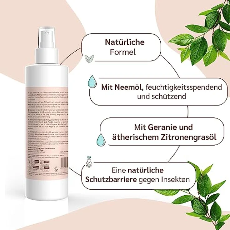 Amusi Neemöl-Zeckenspray für Hunde, Natürliches Schutzspray gegen Zecken und Insekten, 250 ml, Vegan, Ohne Parabene und Nickel – Bild 2