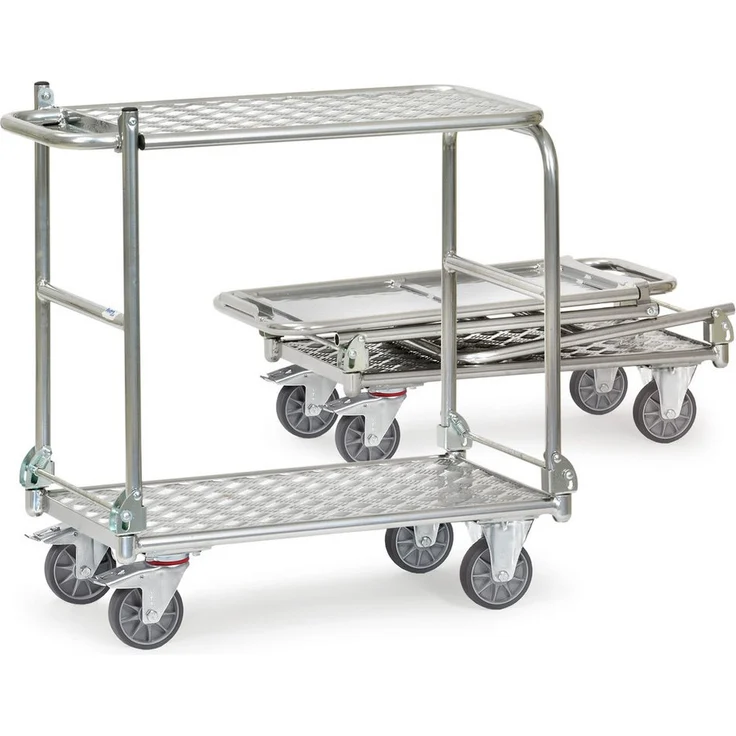 FETRA Klapptischwagen 1180 -ALU-, leichter Alu-Tischwagen mit 2 klappbaren Bügeln und 80 kg Tragkraft – Bild 1