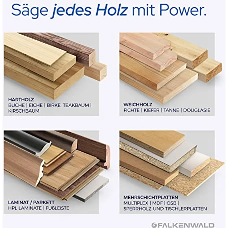 FALKENWALD ® Sägeblatt 250x30 Holz, 80 HM Zähne für feine Schnitte, kompatibel mit Bosch GTS 10 XC & Metabo KGS 254 M – Bild 2
