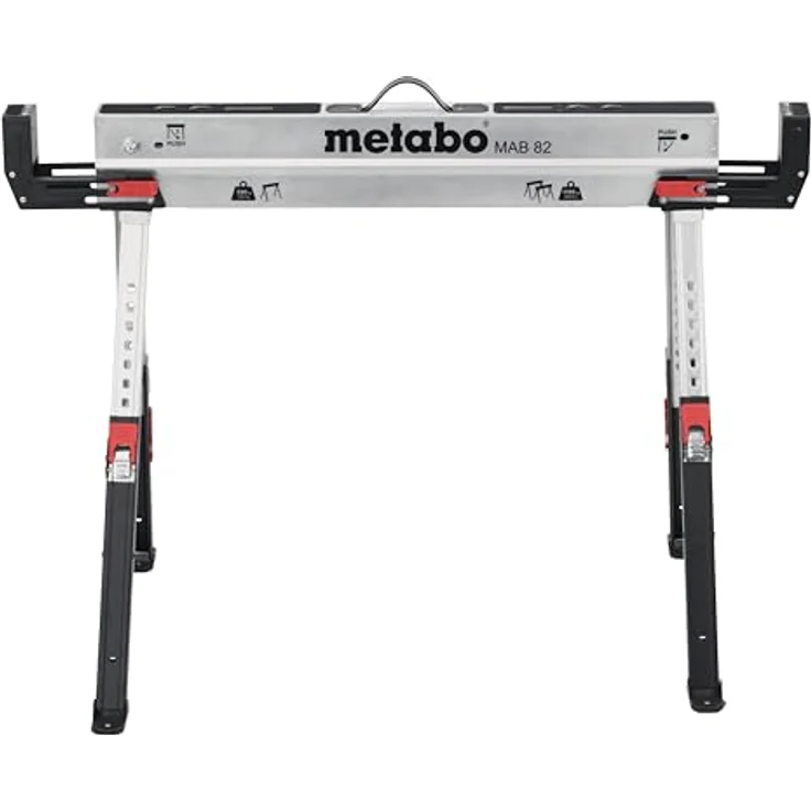 metabo Klappbock Metabo MAB 82 Arbeitsbock Set 520 kg 820 mm 2 Stk. (626990000), belastbar bis 520 kg und klappbar – Bild 2