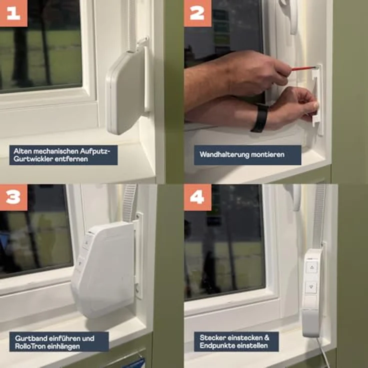 HOMEPILOT Home Pilot Pure Smart, Aufputz-Gurtwickler für Minigurt (15 mm), elektrischer Rollladenantrieb mit Smartphone-Steuerung und Energieeinsparung – Bild 4