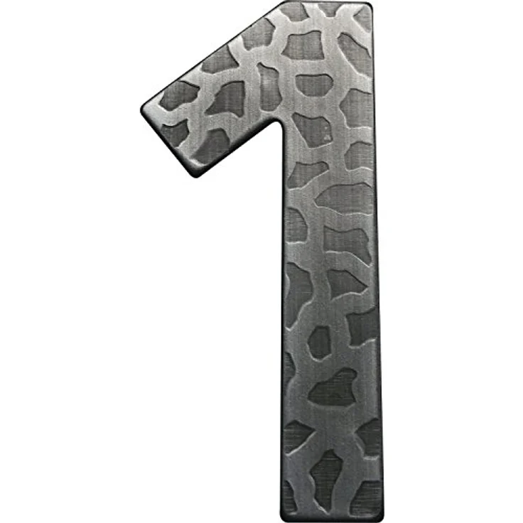 Schösswender Hausnummer Ziffer "1", Schmiedeeisen antik, Höhe 120 mm, schwarz verzinkt, inkl. Schrauben und Dübel – Bild 1