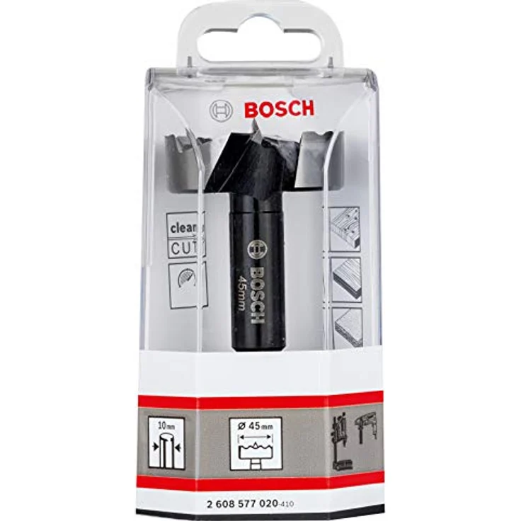 Bosch Forstnerbohrer 45 mm, Präzisionsbohrer mit zahnförmigem Design und hoher Lebensdauer für Holzarbeiten – Bild 2