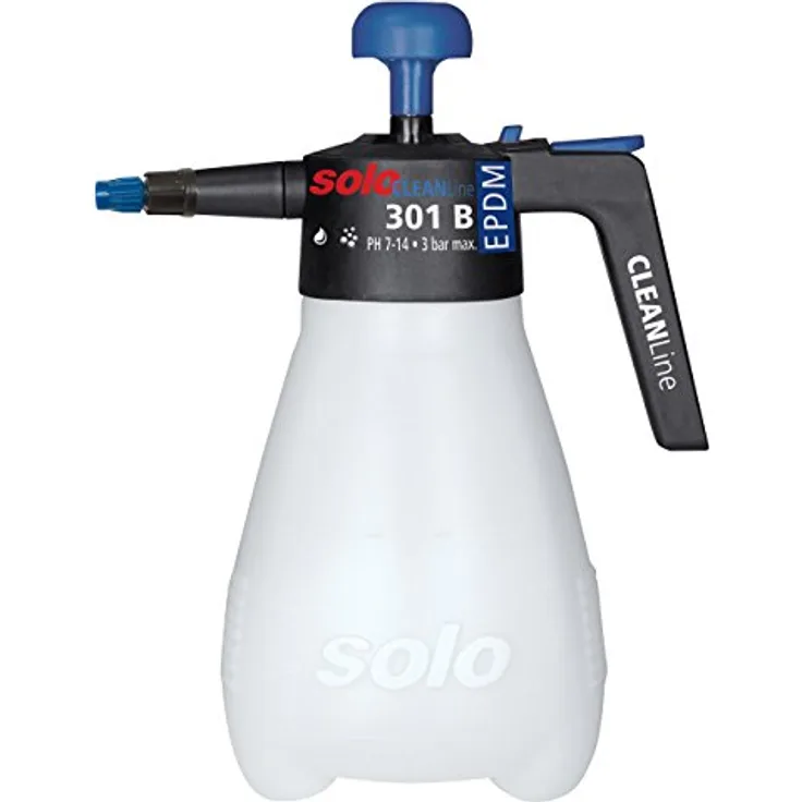 Solo 30102 CLEANLine, 1 L Drucksprüher mit alkalibeständigen Dichtungen (pH 7-14), transparente Bauweise und ergonomischer Griff