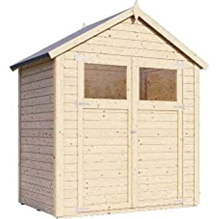 Alpholz Gerätehaus Alisha aus Fichten-Holz | Gartenhaus mit 14mm Wandstärke | Holzhaus inklusive Montagematerial | Geräteschuppen Größe: 202 x 131 cm | Satteldach – Bild 4