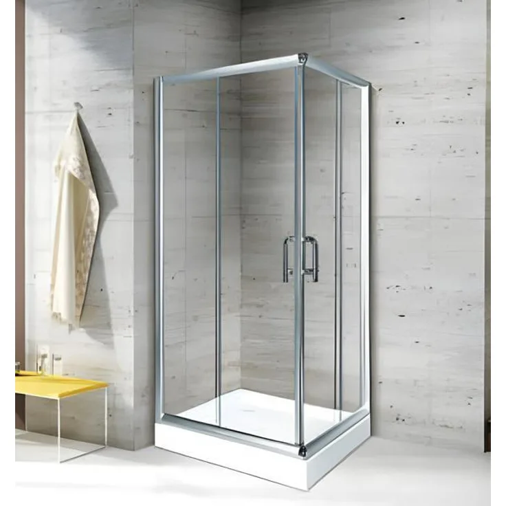 AEA Dusche Duschkabine Eckdusche 130x100 cm mit Schiebetür, moderner Duschabtrennung und eleganten Design