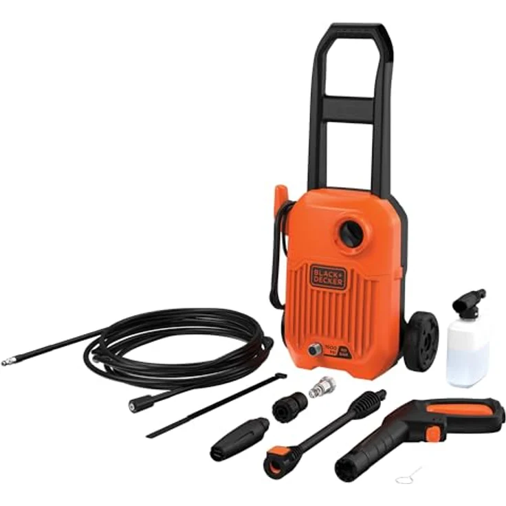 Black & Decker Hochdruckreiniger BD UNTERLEGSCHEIBE 1300W BDBEPW1300L, 110 bar, kompakt, orange, USB-Stromversorgung – Bild 8