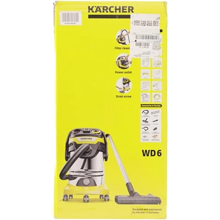 Kärcher Wet/Dry Vacuum WD 6 P S V-30/6/22/T, PS V-30/8/35/T Nass-/Trockensauger-30 L Edelstahltank-1300W (tragbare Steckdose und Blasfunktion), Standard, 1300 W, 30 liters, Nass- und Trockensauger – Bild 3