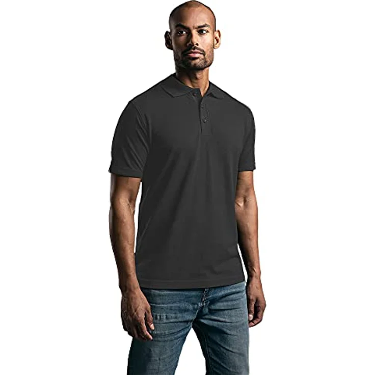 Promodoro EXCD Poloshirt Herren, Charcoal, L, Mischgewebe mit Knopfleiste, 60% Baumwolle, 40% Polyester, pilling- und abriebresistent – Bild 1