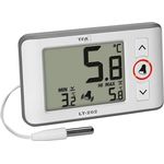 TFA 30.1052.02 LT 202 Digitales Profi-Thermometer mit Kabelfühler, Temperatur- und Hygrometer-Funktion, Weiss, HACCP und EN 13485 konform