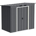Duramax ECO 6 x 4 (2.17 m²) Metallgerätehaus mit Steildach, Gartenhaus aus feuerverzinktem Metall - Geräteschuppen, robuste und verstärkte Dachkonstruktion, wetterfester Metallschuppen, Anthrazit
