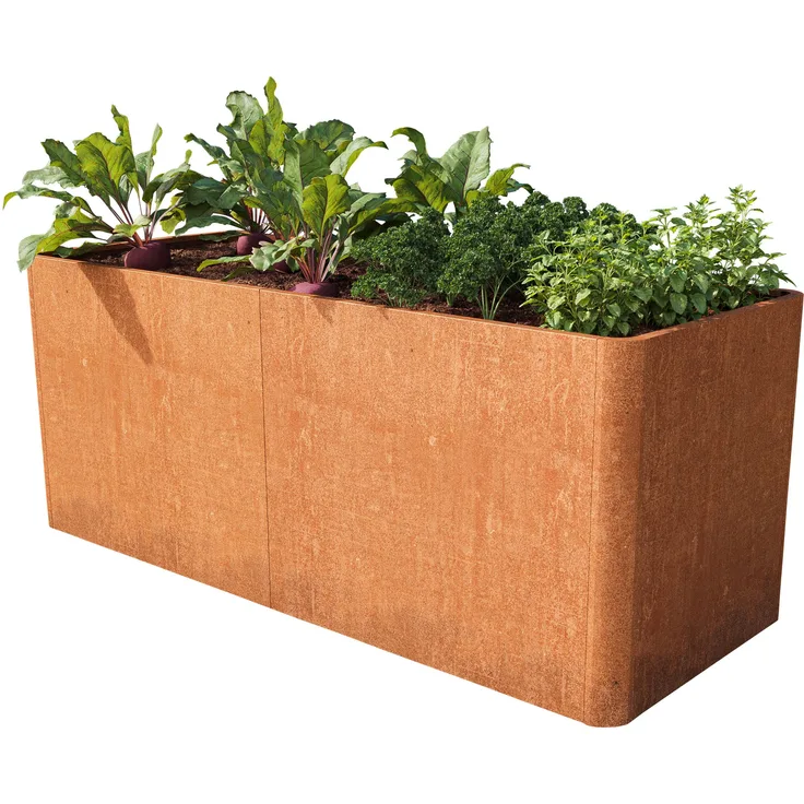 GFP Hochbeet PRIMEYARD Mario 200x107x60 cm, Rost-Optik, Cortenstahl, inkl. Lochboden, langlebig & witterungsfest