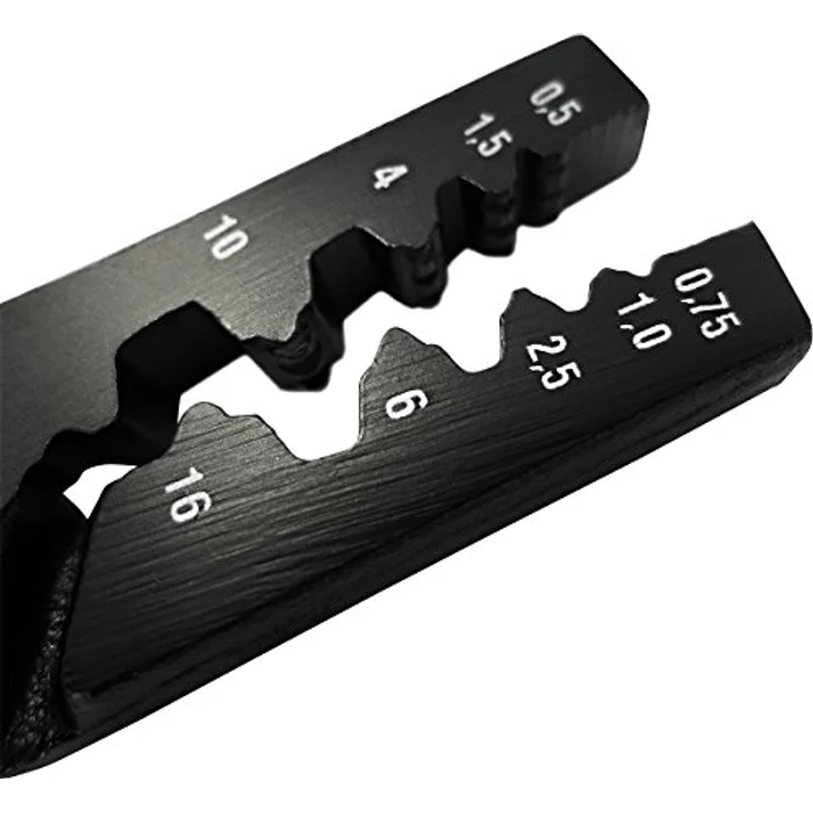 S&R Crimpzange Kabelschuh-Presszange für Aderendhülsen 0.75-16mm² Quetschzange Klemmzange Handpresszange 190mm, präzises Crimpen, vielseitiges Elektriker-Werkzeug, ergonomisches Design, hochwertige Verarbeitung, komplette Profi-Lösung – Bild 2