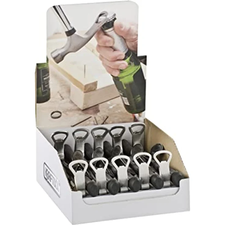 kwb 445992 Feierabend-Hammer mit Bier-Öffner, Kapsel-Heber, ideal als Geschenk für Männer, m. Gummi-Griff – Bild 3