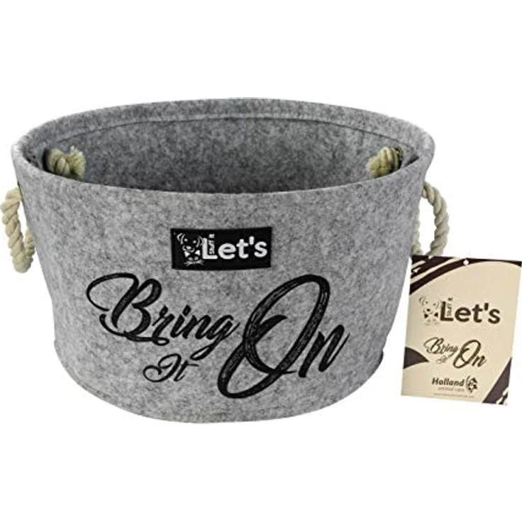 Let's stuff it Dog Basket - Aufbewahrungskorb für Hundespielzeug - Korb - Polyester - Hundespielzeug - Grau - 20cm – Bild 2
